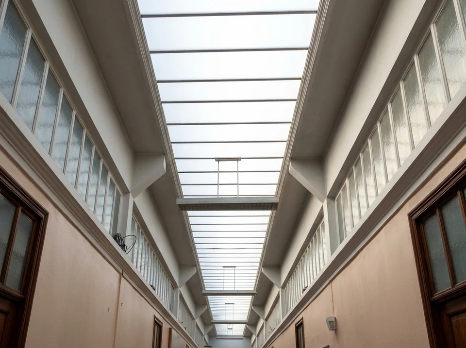 Intérieur architectural avec verrière moderne